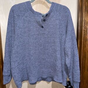 Old Navy Waffle Knit Long Sleeve Button Top